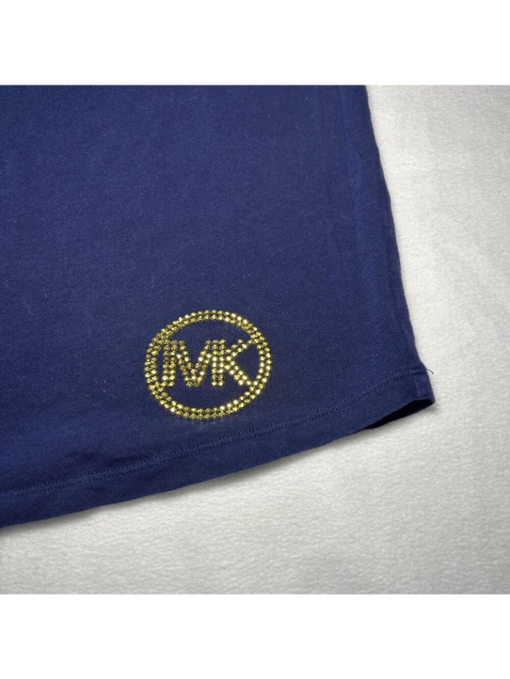 MICHAEL KORS T-shirt Dress Women Size Small Stretch Cotton Navy Blue - Picture 3 of 7